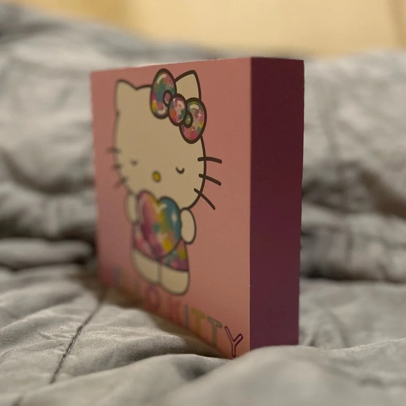Pink Hello Kitty wooden wall hanging. 5x5". Pink with image of Hello Kitty. NEW! - Picture 6 of 6
